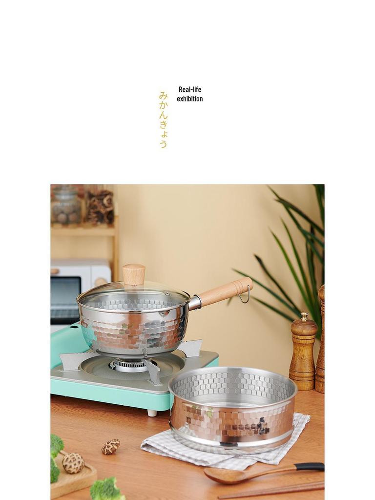 Japanese Yukihira Stainless Steel Milk & Noodle Pot - Non-stick, Induction Compatible.