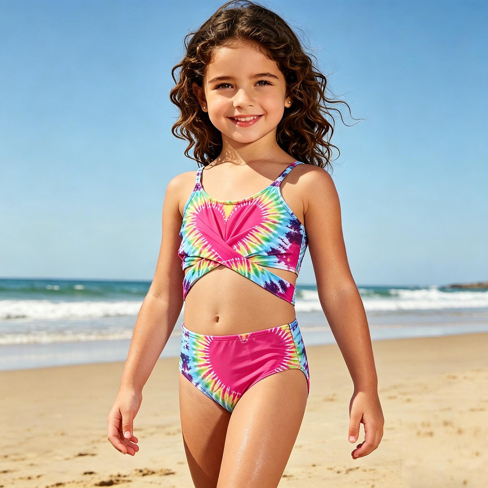 

Girls Bikini Set - Teen Swimwear Separate Top & Bottom Swimsuit Set Teen Two Piece Swimwear Swimsuit For Girls 160 червоний