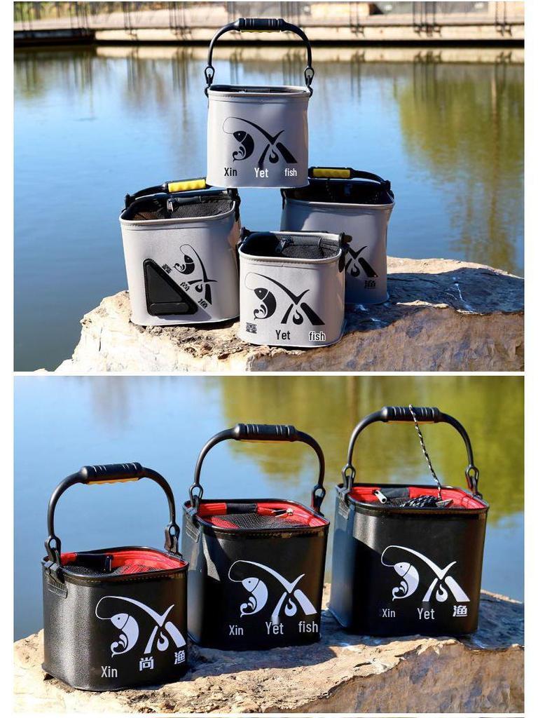 Nouveau Style Équipement de Pêche Pliable Épaissi: Seau à eau carré pour poissons vivants et pêche à la roche