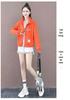 Women's Stand-Up Collar Hoodie Jacket: 250g Large Fish Scales, Loose Plus Size, Slimming, Versatile, Casual Outer for Spring and Autumn.