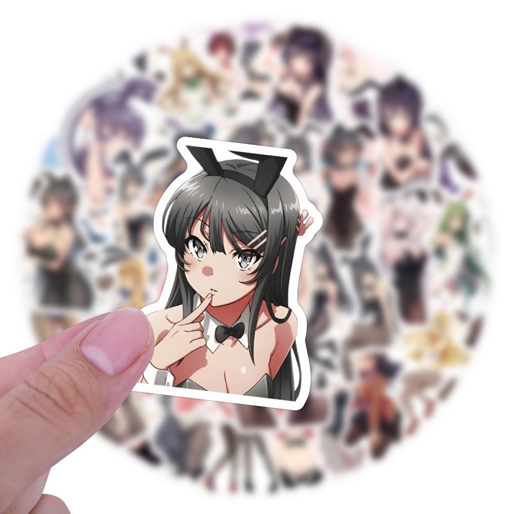 1060Pcs Anime Bunny Girl Creative Stickers Cartoon Diy Guitar Helmet Motorcycle Beauty Stickers Waterproof Graffiti Stickers