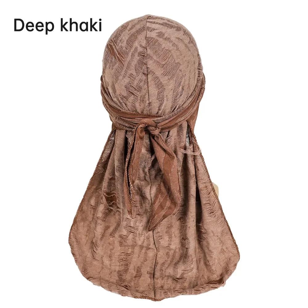 Lässiges Radfahr-Kopftuch Trendiges Vintage Stirnband Hut Baumwolle Langer Schwanz Piratenkappe Durag Hip Hop Bandana Unisex