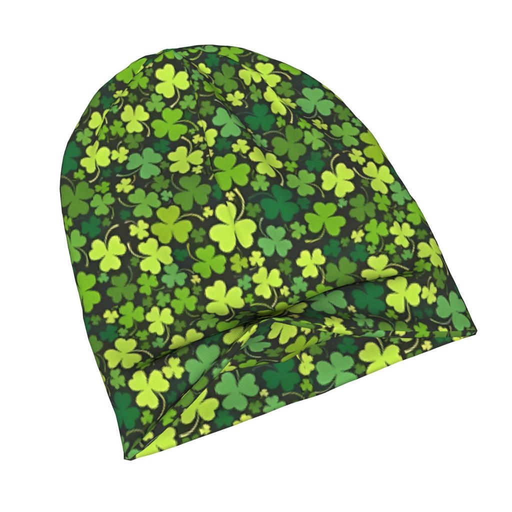 Irish Ireland Shamrock Lucky Clover Subtle Fashion Knit Hat Ideal for Adults to Add Texture And Character to Cold-Season Daily Wear