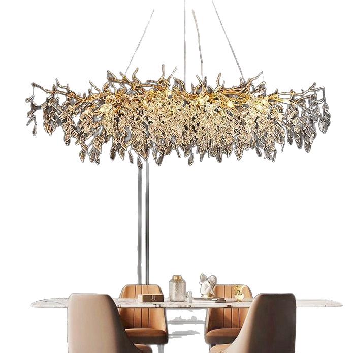 Elegant French Crystal Chandelier for Grand Duplex Living Room