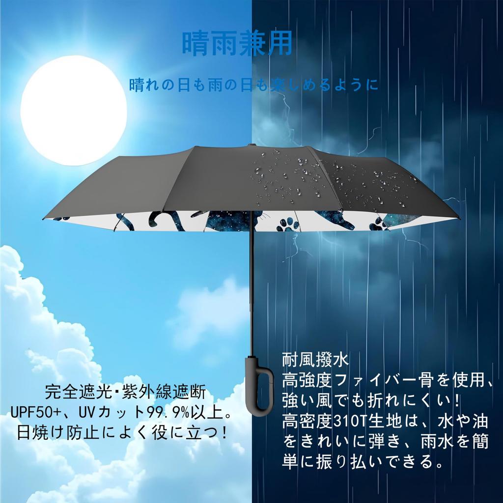 This Amepanda folding umbrella features a black exterior and a stylish and features automatic opening and closing with a carabiner Its 53cm main 96cm