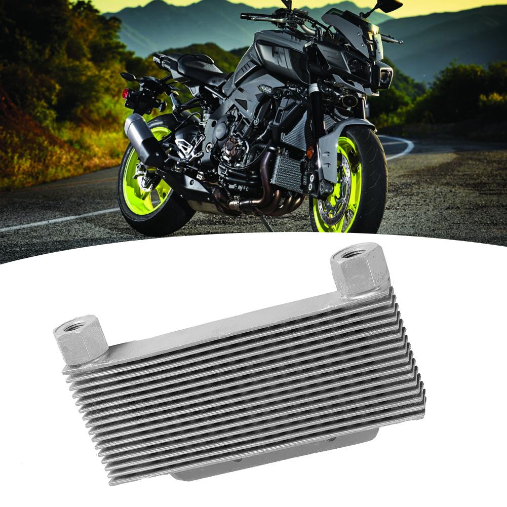 Silver Aluminum Alloy Engine Oil Cooler Radiator 15 Rows Universal Motorcycle Parts