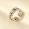 Different Style Silver Color Ring Black Oil Drop Open Adjustable Stainless Steel Rings For Women Men Accessories Enamel Jewelry
