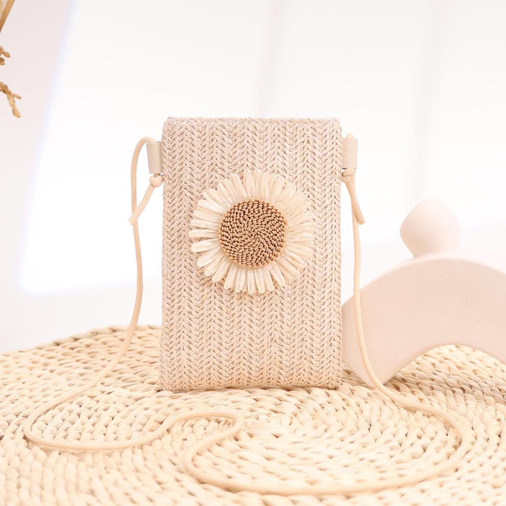 2024 Summer Women's Trendy Straw Woven Shoulder Bag - Stylish Casual Crossbody Phone Bag