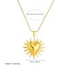 Gold Plated Sun Heart Pendant Snake Chain Necklace