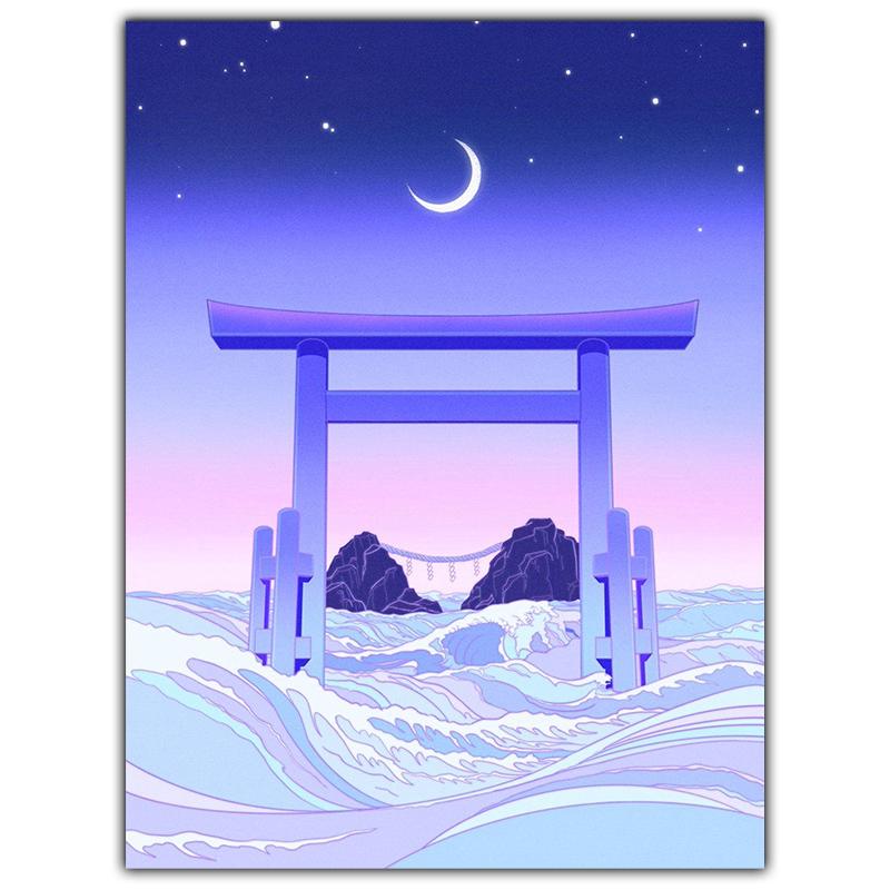 Modern Fashion Art Night Market Popular Kyoto Poster Japanese Style Wall Art Canvas Painting Living Room Home Decoration Mural