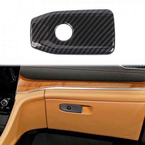 Carbon Fiber Co-pilot Storage Box Handle Cover Trim for Jeep Grand Cherokee 21+