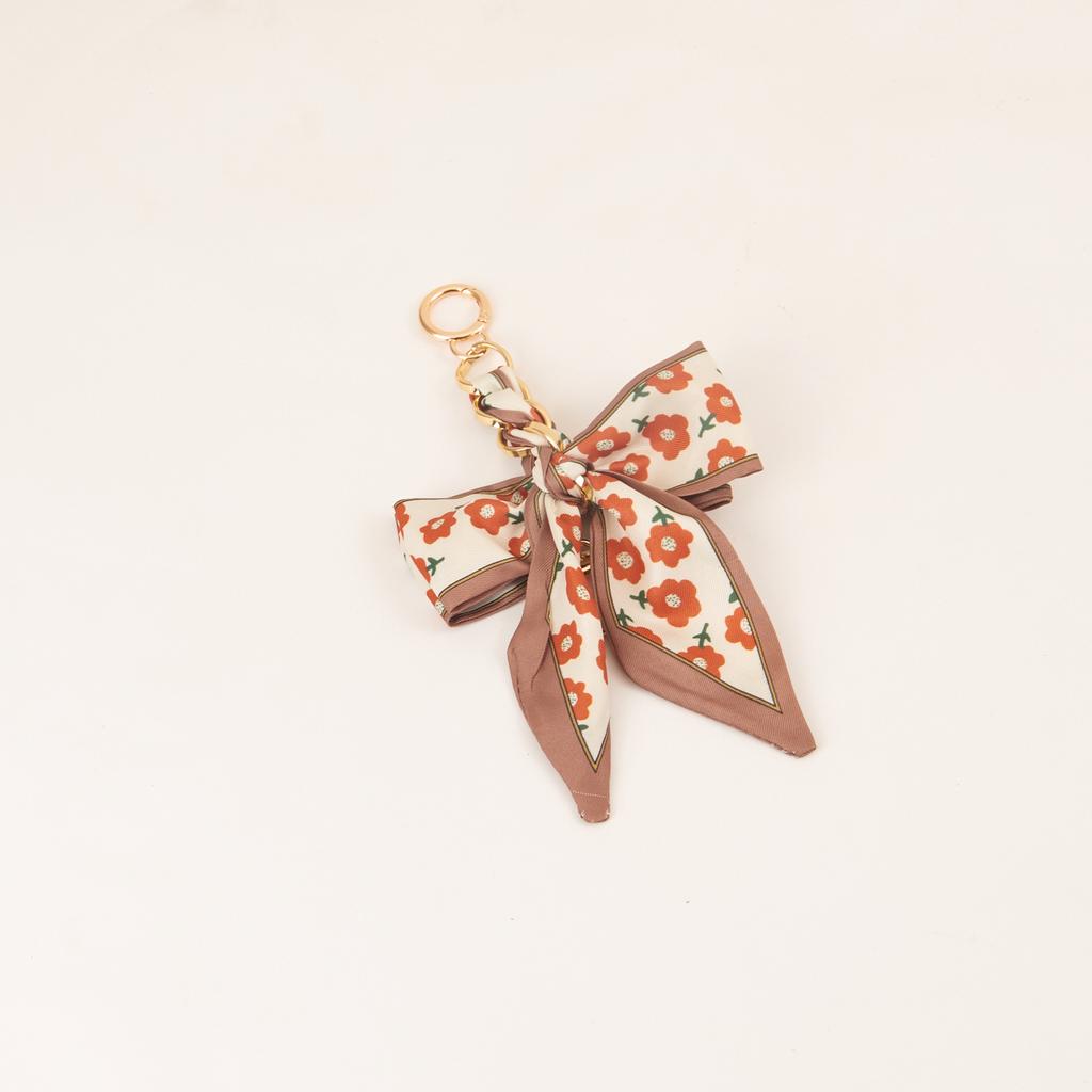 Women's Ribbon Bow Fashion Weaving Silk Scarf Keychain Pendant Keyring Charm Bag Car Keychain Keychain Accessories