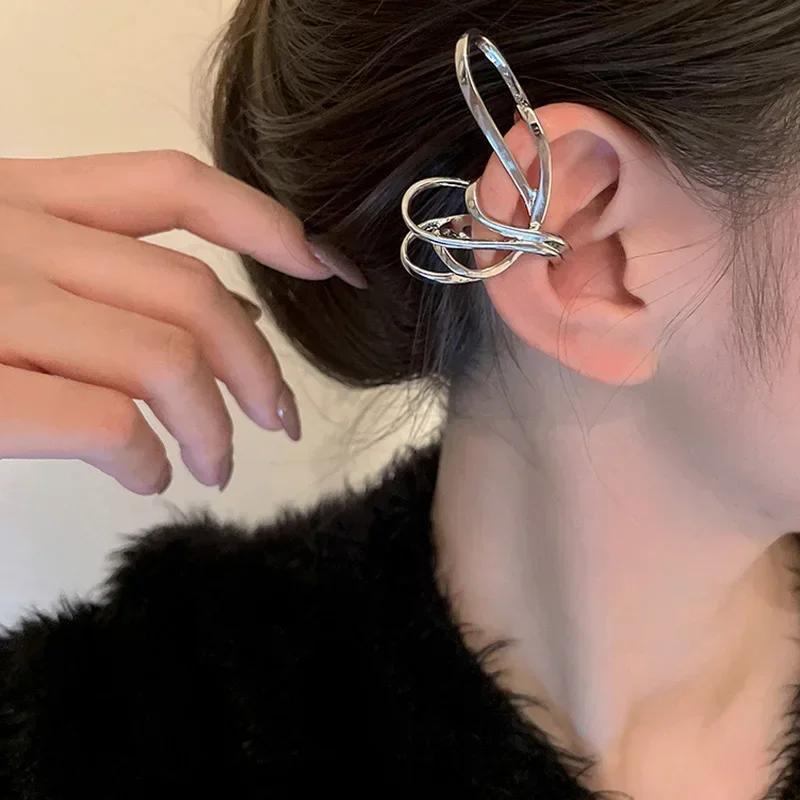 Concise Creative Women Fashion Butterfly Ear Clip Jewelry Accessories Fakes Piercing Jewelry Luxury Earrings Girls Holiday Gifts
