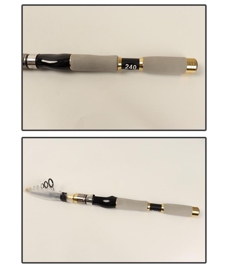 Teleskopiskt kolfiber havsfiskespö: Bärbar, Rak Handtag, Hård Ton, Flerdelad