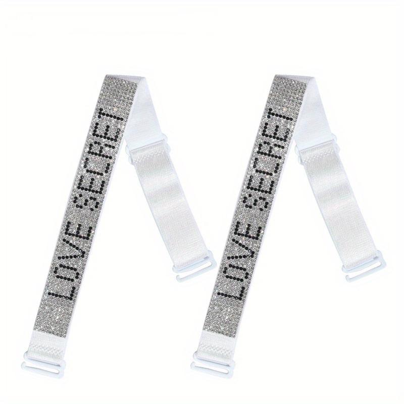 Rhinestone Bra Strap Beha-bandjes Verstelbare Elasticiteit Bra Shoulder Strap Detachable Adjustable Inlaid Diamond  Bra Straps 2pcs белый