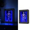 Unique Skeleton Gift LED Dancing Frame Decor, Glowing Spooky Night Light for Gothic Desk Accessory Shelf, Halloween Party Atmosphere Ornament,