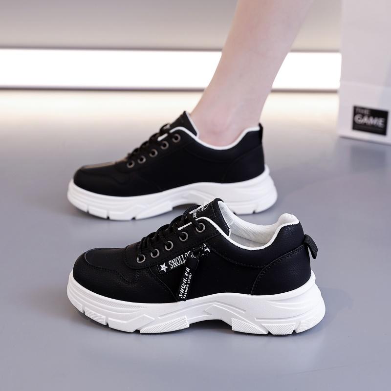 Women Sneakers Outdoor Designer Platform Sneakers of Sport Lace-up Casual Shoes Women Leather Height-Increasing Shoes