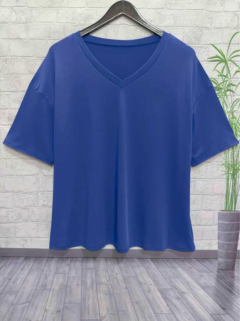 Damen Übergröße Lockeres Lässiges Rundhals-T-Shirt - Neuer Stil