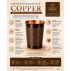 Pure Copper Water Glass Set of 2 with Elegant Etching Design, Handmade Ayurvedic Drinking Tumblers for Daily Use, Dining