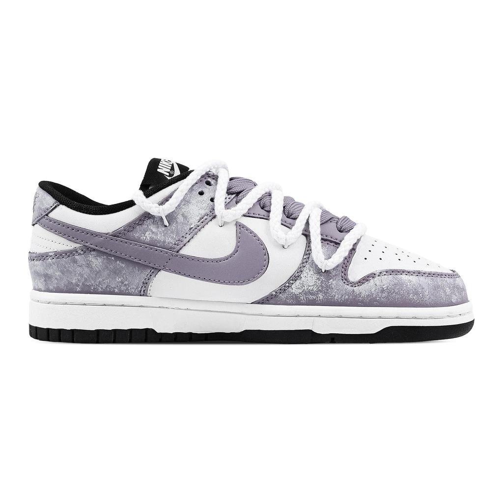 Nike Dunk Willow God Smile Domain 1 Heart Box Abrasion Resistant Low top Skateboard Shoes Unisex Purple White HF5441-100(Team773-1-)