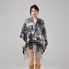 Ethnic Style Shawl Women Keep Warm In Autumn and Winter with Long Retro Ink Painting Cape Tassel Travel Wearing Cape Women