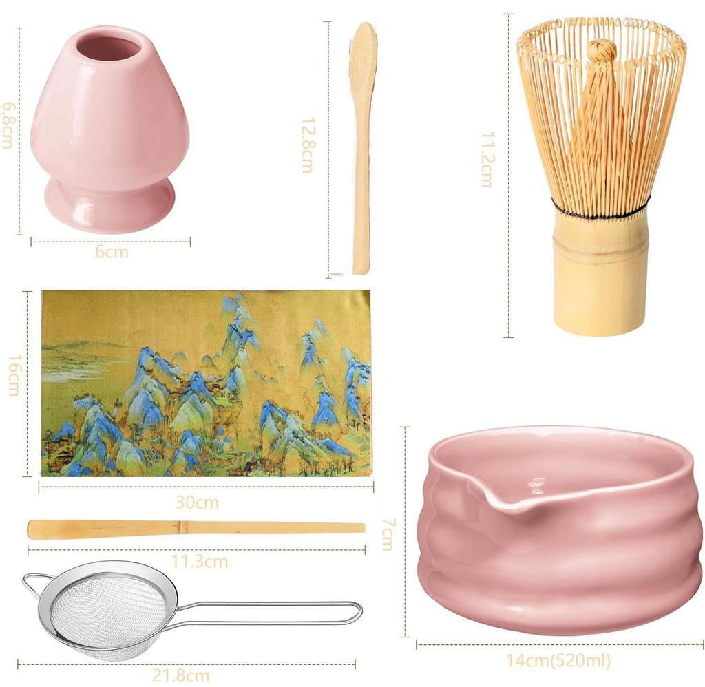 SpyFlyLie Matcha 7-Piece Set for Beginners, Tea Ceremony Utensils, Includes 100-Standing Chasen, Chasen Holder, Chashaku (Tea Scoop), Chasa (Tea