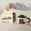 Creative Personality Cat Mug with Lid Souvenir Gift Drinking Water Cup Cute Ceramic Coffee Cup Office Cup