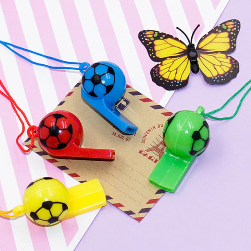 NOLITOY Soccer Whistle Plastic Training Whistle with Strap 5.5 X