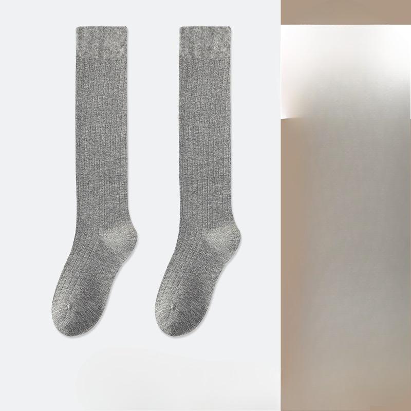 Spring and Autumn Grey Calf Socks for Women, Thin Socks for Slimming Legs, Autumn and Winter Long Socks