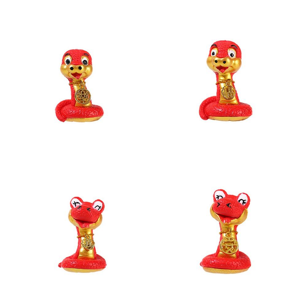 4pcs Zodiac Snake New Year Snake Figurine Cute Snake Year Mascot  New Year Decoration Gifts