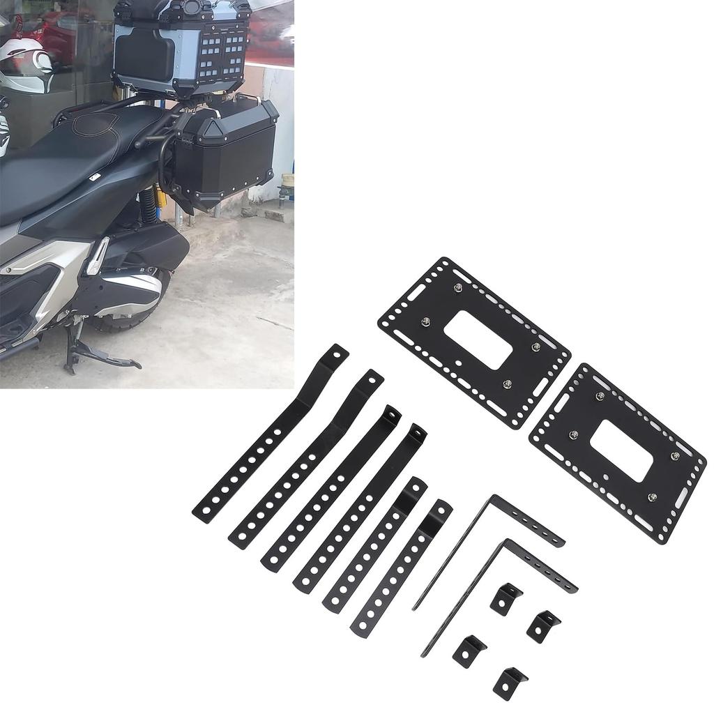 Motorcycle Side Case Mounting Universal Adjustable Hard Saddlebag Mounting Bracket Kit provides additional storage space for 18L side Brackets. cases.