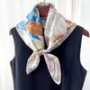 Summer New Women's Silk Twill Jacquard Scarf Silk Scarf Colored Vegetation Double-sided 61cm Twill Square Scarf
