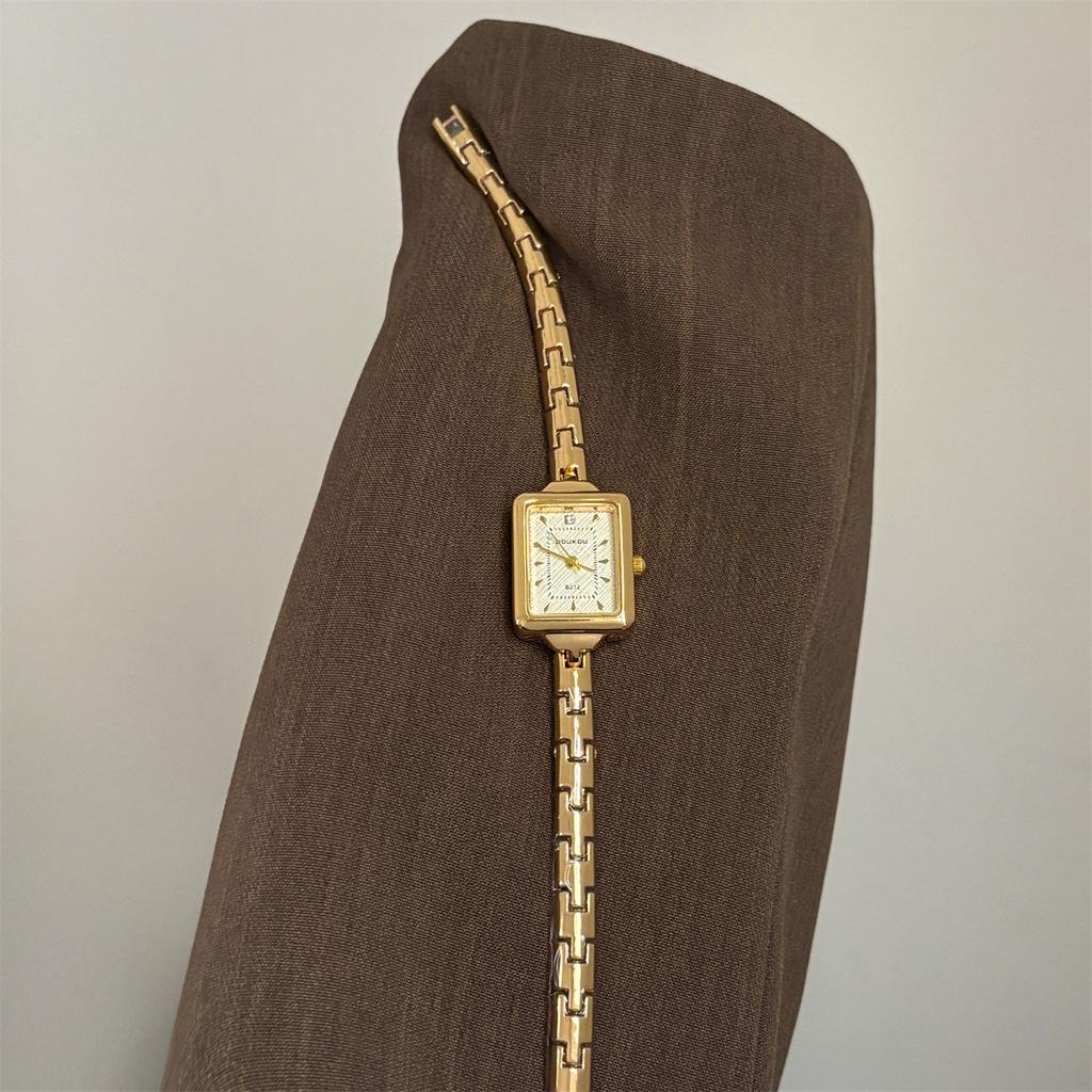 Doukou Medieval Fashion Thin Chain Watch Women'S Light Luxury High-End Cold Bracelet Personalized Diamond-Encrusted Quartz Watch