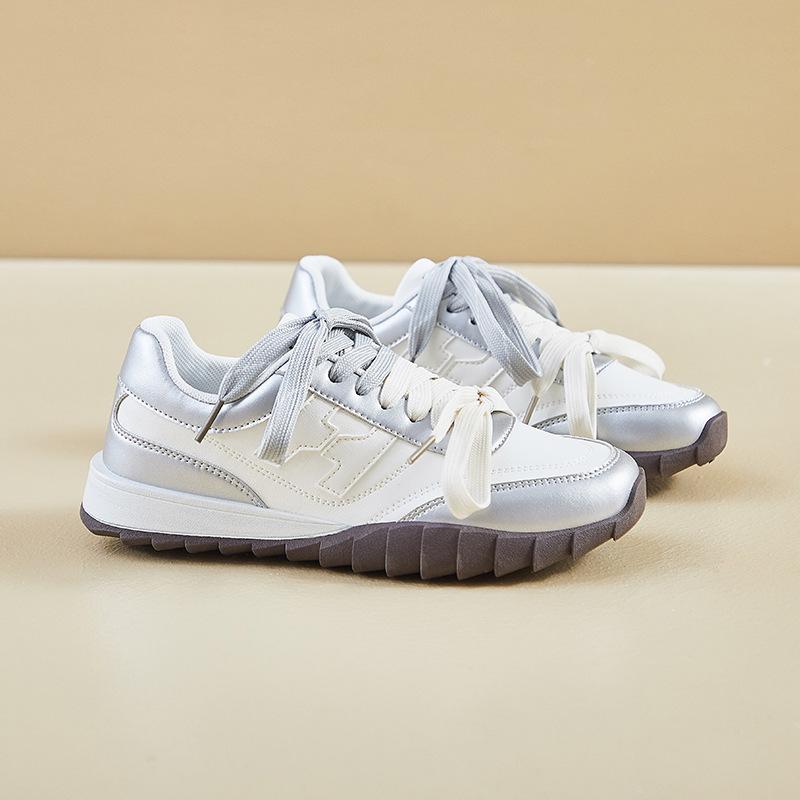 

Женские повседневные кроссовки на платформе, слипоны, на шнуровке, для ходьбы, классические удобные кроссовки на толстой подошве для женщин, дышащие кроссовки для тренировок и тенниса 40 серебряный