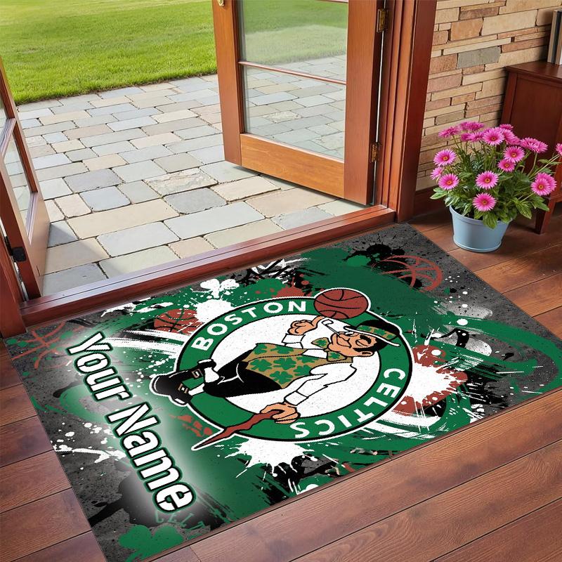 Crystal Velvet Rug Custom Name Text, Soft Non Slip Floor Mat Home DecorCeltic FC