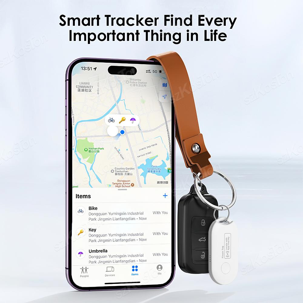 Mini traceur GPS compatible avec l'application iOS Find My, MFI Smart Tag, localisateur de clés anti-perte, localisateur global pour portefeuille, voiture, bagages, animaux de compagnie