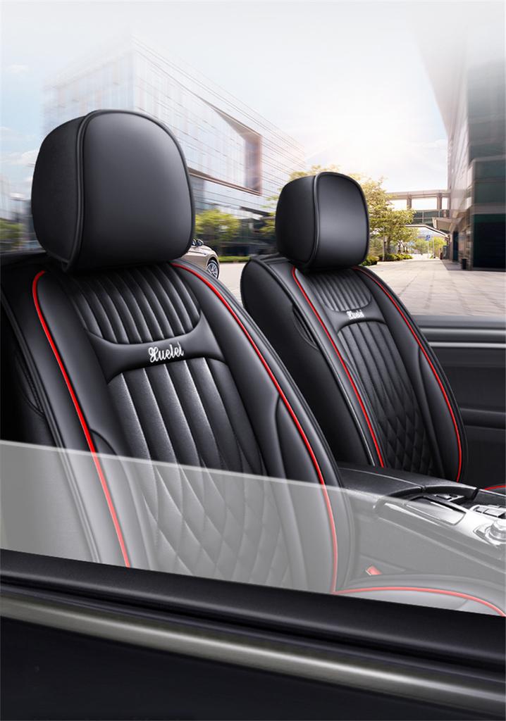 Universal Luxury Stripe Wear-resistant PU Leather 5D Surround Breathable Auto Car Seat Covers Car Interior Accessories