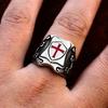 Vintage Knights Templar Cross Shield Rings For Men Gothic Punk 316L Stainless Steel Masonic Rings HipHop Rock Biker Jewelry Gift