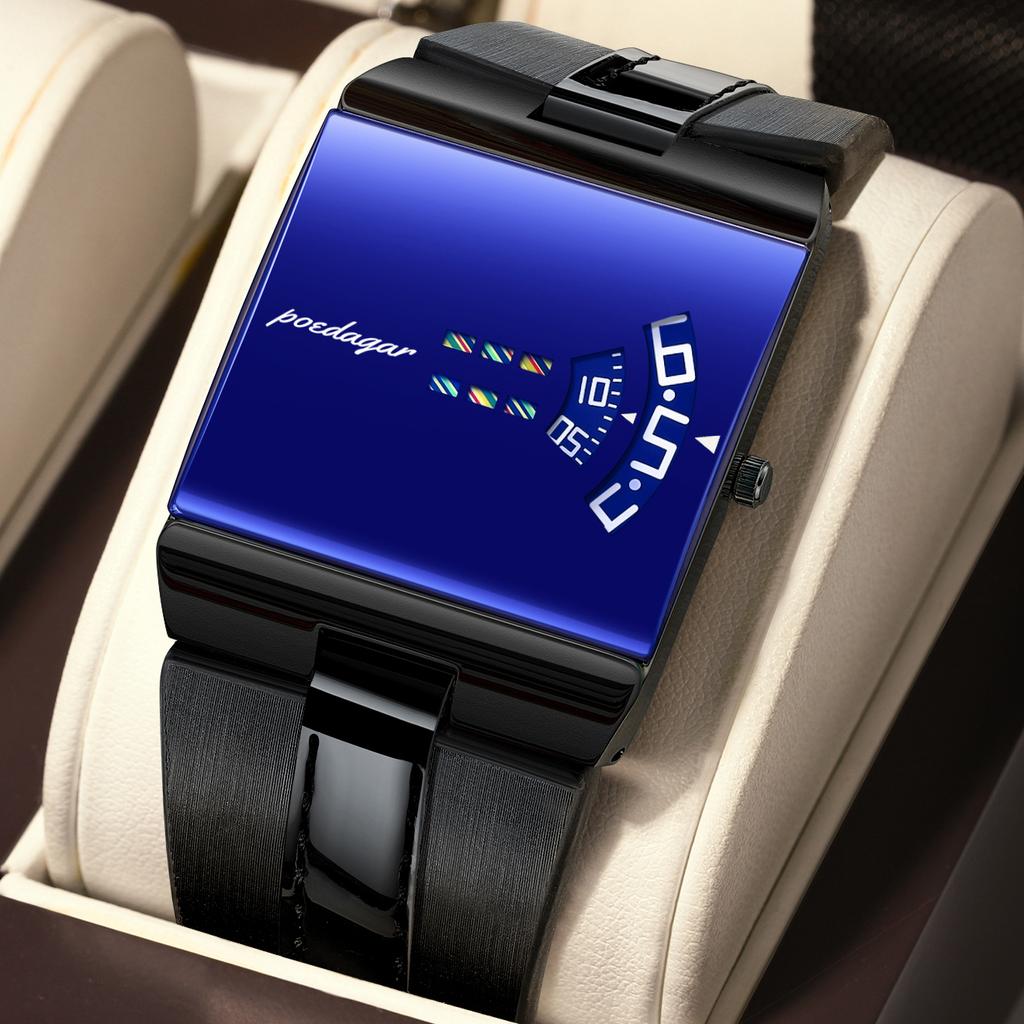 POEDAGAR High Quality Man Watch Waterproof Casual Watch Sports Leather Quartz Watches Male+Box