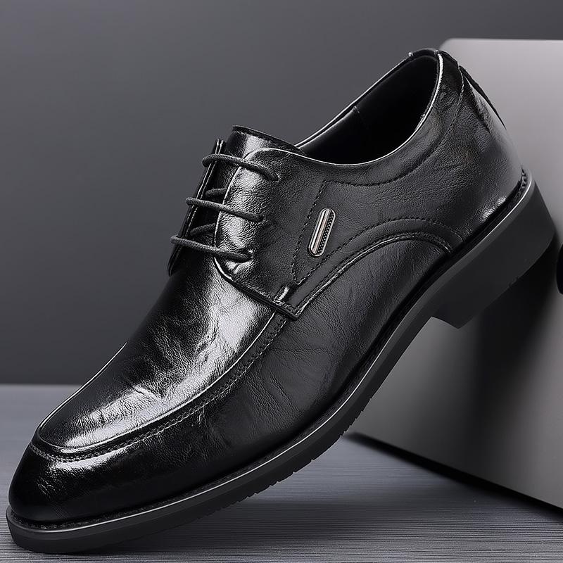 Fashion 2025 New Business Lace Up Men Oxford Shoes Comfort Walking Shoes Wedding Height Shoes Men's Fashion All-match Leather Footwear