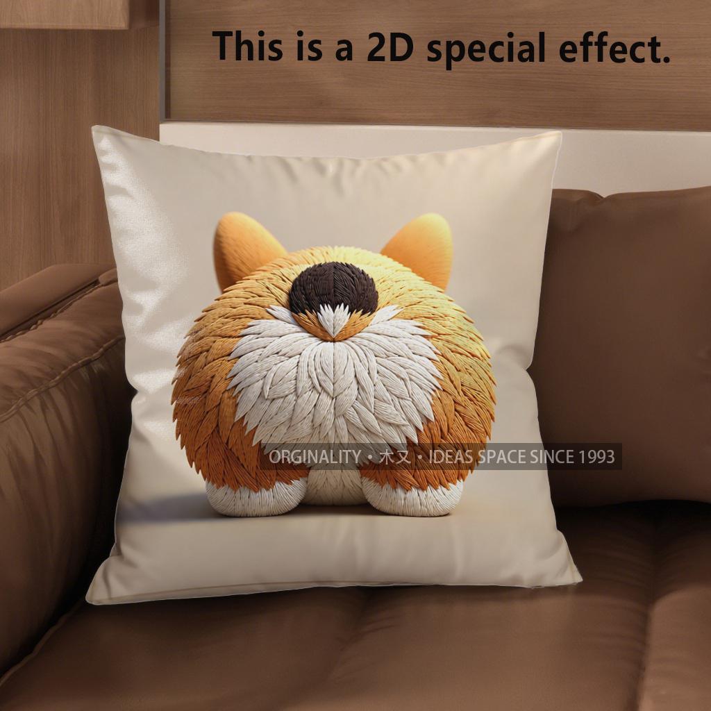 2D Corgi Butt Patterns: Adorable Pillow Covers Pattern Cushion Cover Suitable For Sofa Bedroom Car Pillow Cover