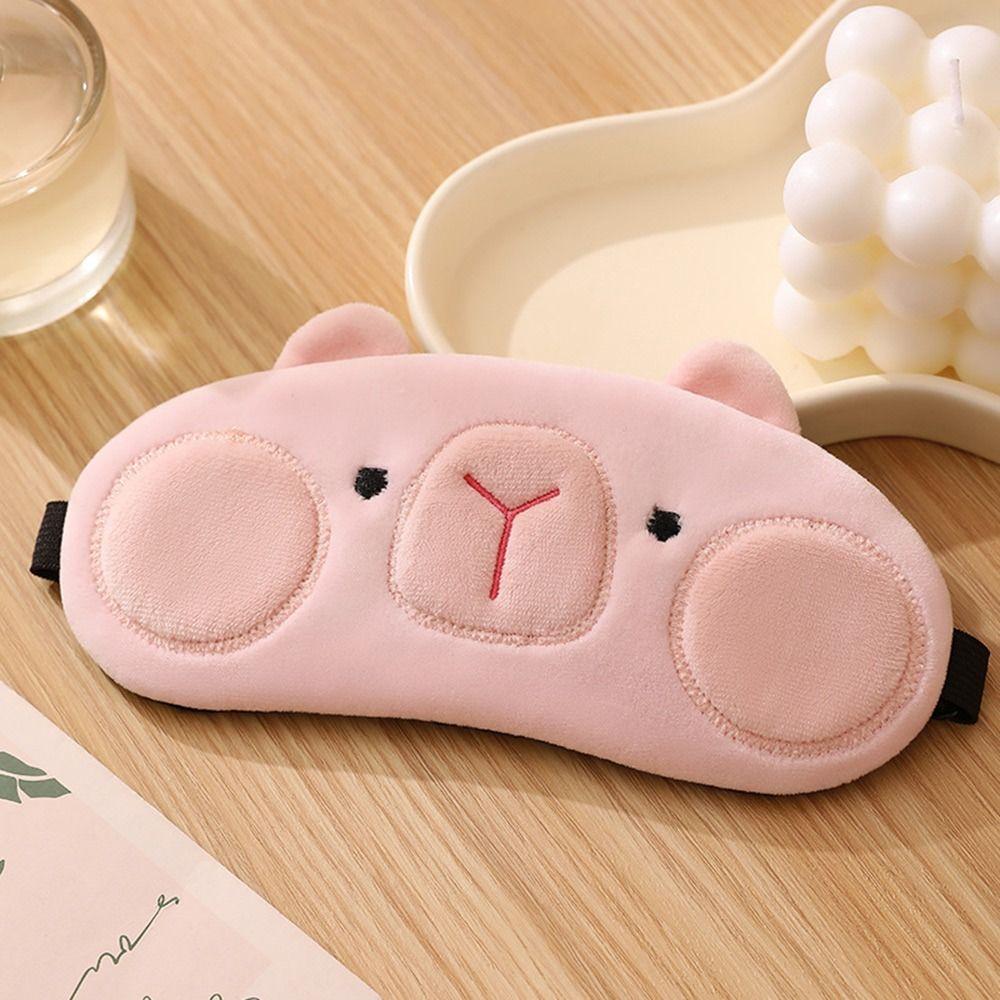 Cooler Cold Gel Kapibala Capybara Sleeping Eyepatch Breathable Plush Eye Patch  Travel Rest Relax