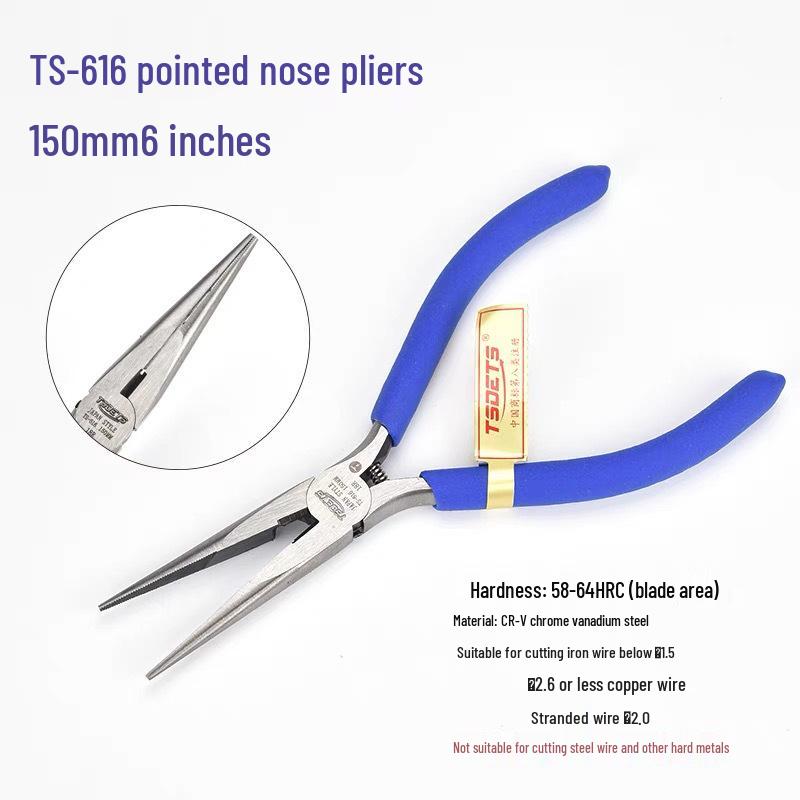 TSDETS Sprue Pliers Set: Includes 6" Side Cutting, 5" Diagonal Cutting, and 7" Wire Cutting Pliers for Plastic and Electrical Work.