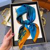 Blue Silk Retro Women's Scarf for Spring & Autumn