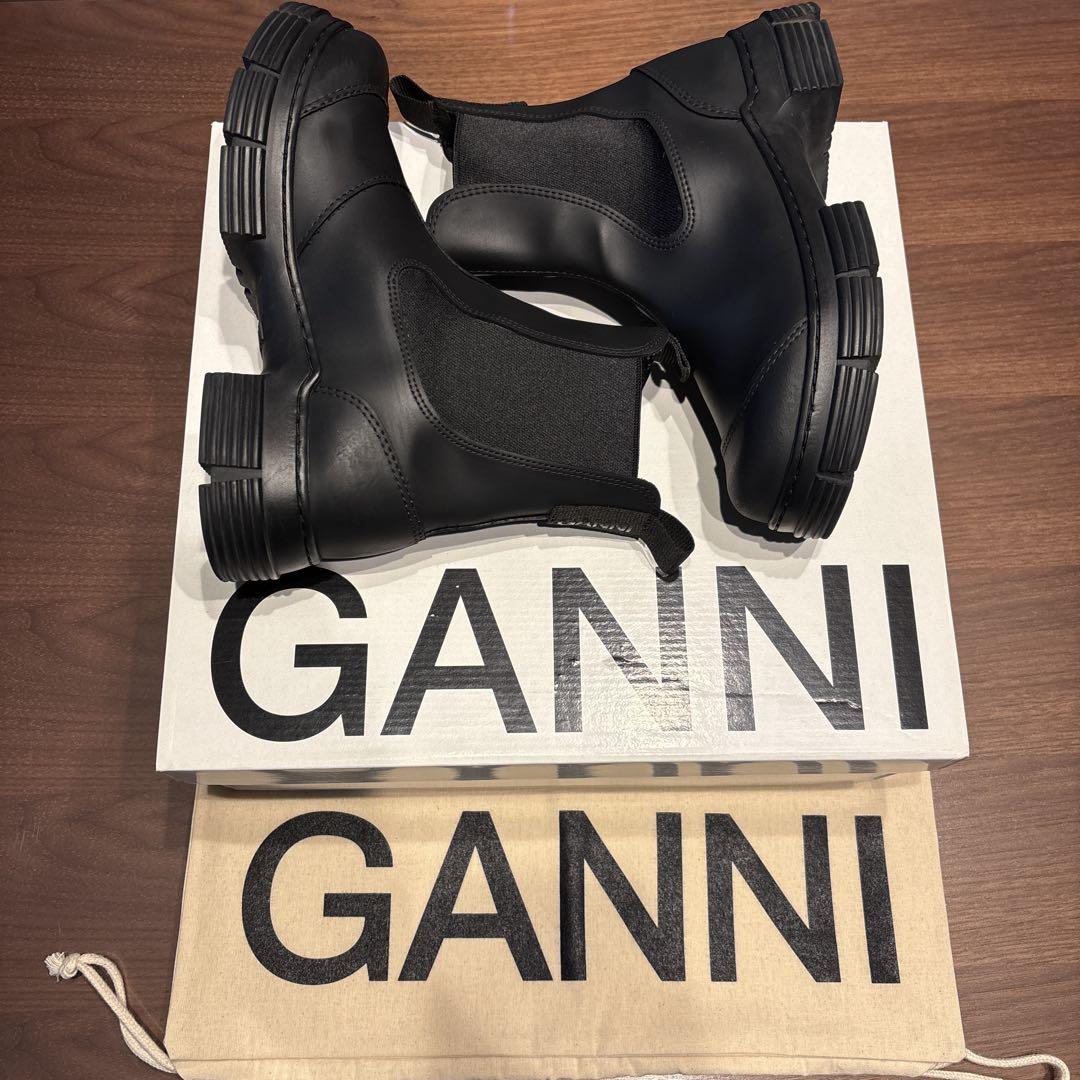 

[USED] GANNI Ganni rubber boots with side gore, black, size 36, box and dust bag included