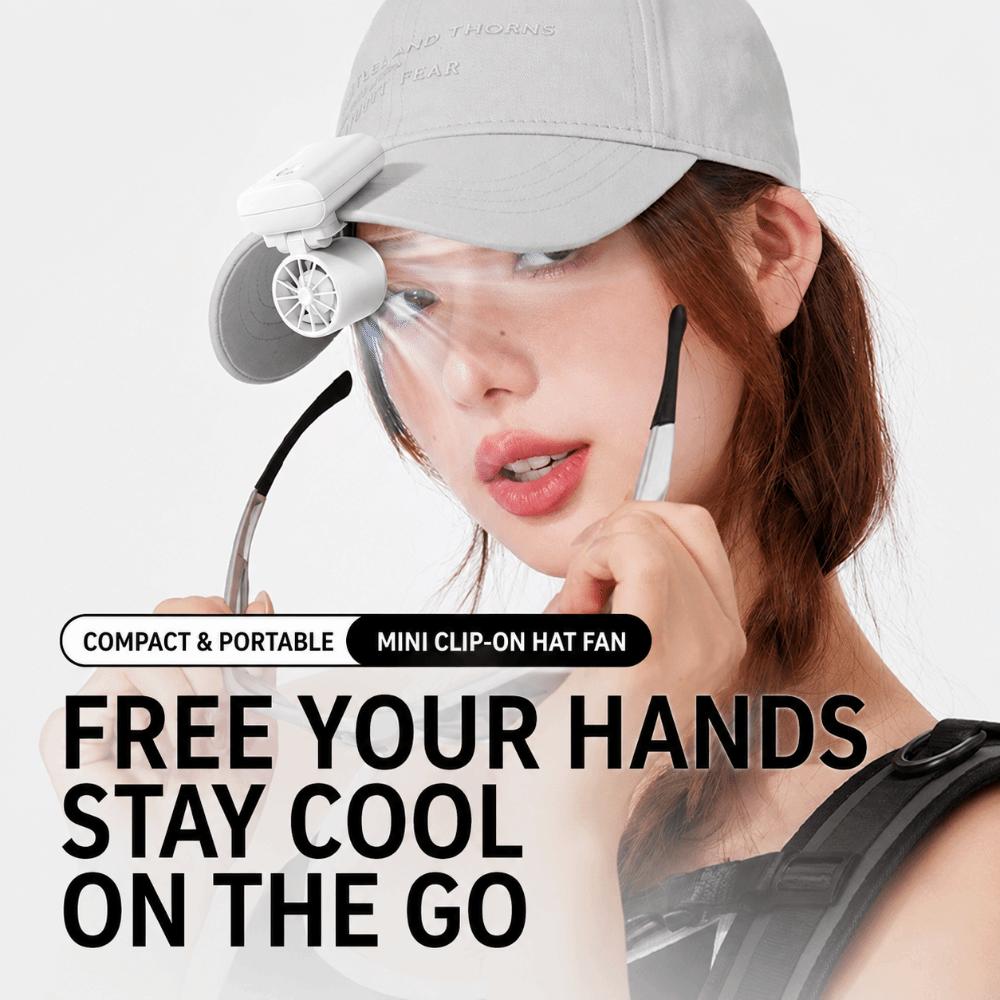 Type-C Charge Hat Clip Fan 3 Speeds Rechargeable Mini Desk Fan New Handheld Fan  Outdoor Use