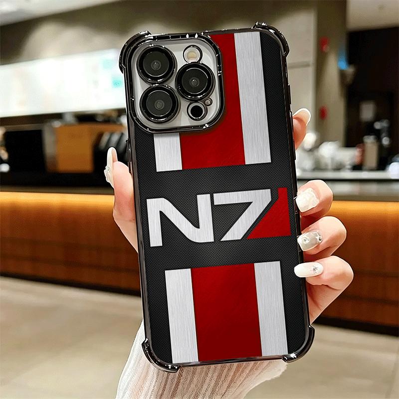 N7 Mass Effect Soft Phone Case For iPhone 15 16 17 Air 14 Pro Max 16E Plus 13 12 Mini Plating Anti-Fall Fundas