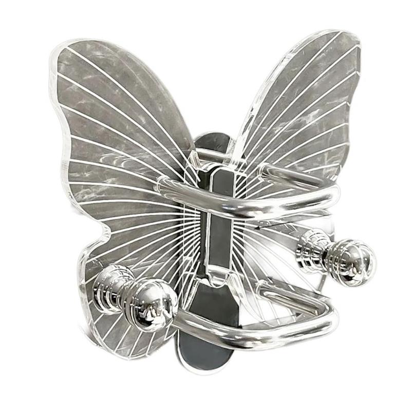 

Butterfly Hairbrush Holder Acrylic Wall Mount Combs Shelf Creative Designs for Bathroom and Bedroom Storage Solution