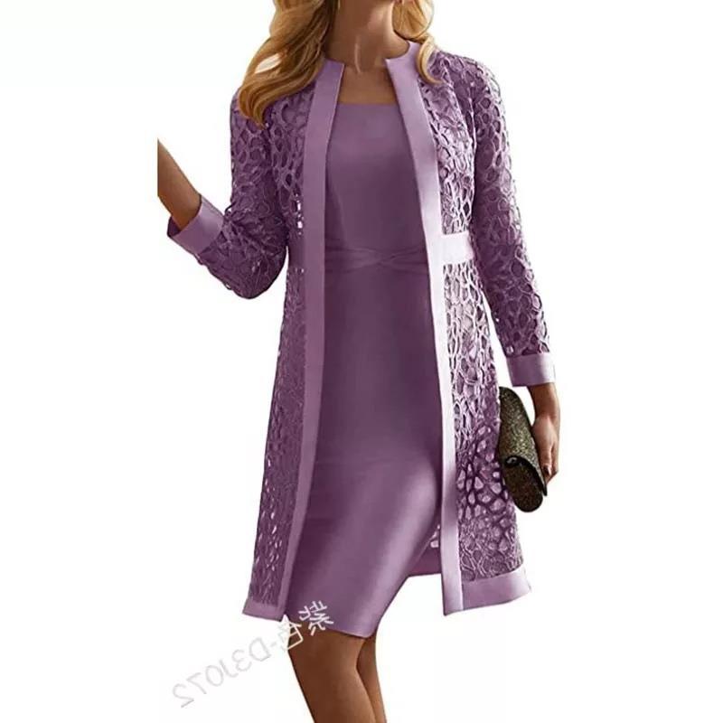 Women's Lace Cardigan Dress with Two Coats - Colorful New Design