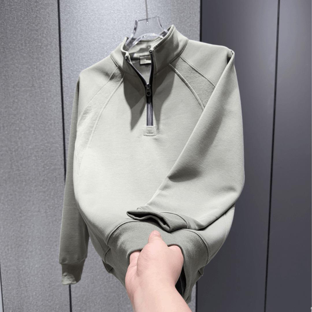Men s Trendy Autumn Patchwork Half-Zip Sweatshirt with Stand-Up Collar M 90-115 lbs 4440₽
